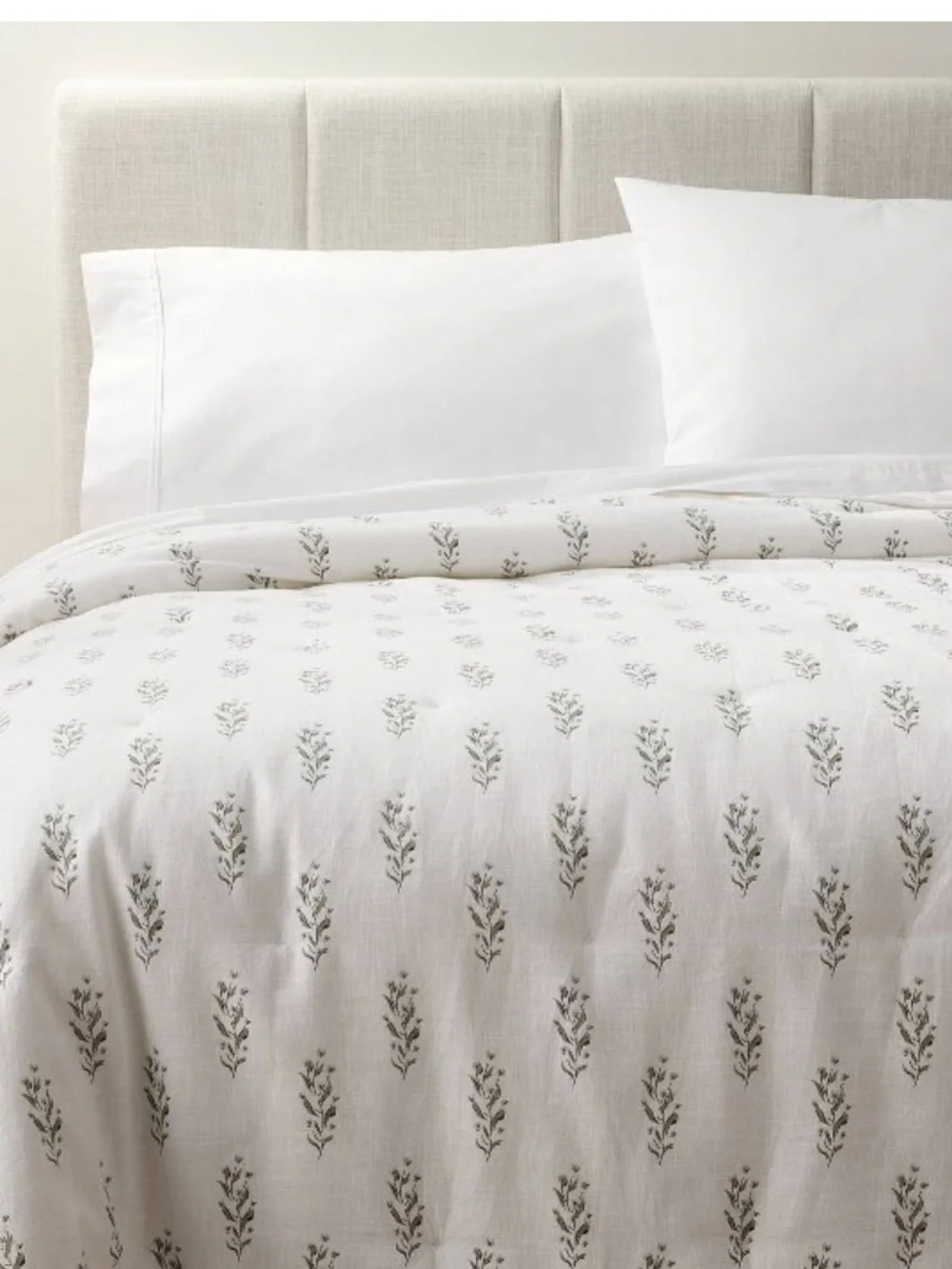 King Lofty Cotton Slubwood Block Floral comforter Theshold designed Studio McGee